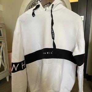 White Paris Boyfriend Hoodie Sz S
